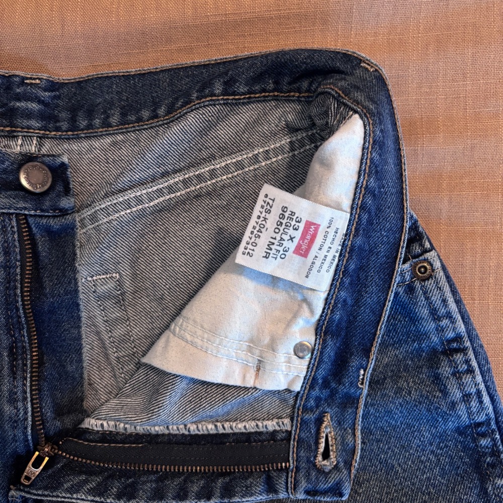 Wrangler Denim Shorts Regular Fit 33 Cut Off Cotton Blue Rugged Gorpcore Indie - Picture 4 of 8